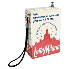 Italian modern white and pink plastic portable radio by Latte Milano, 1980s