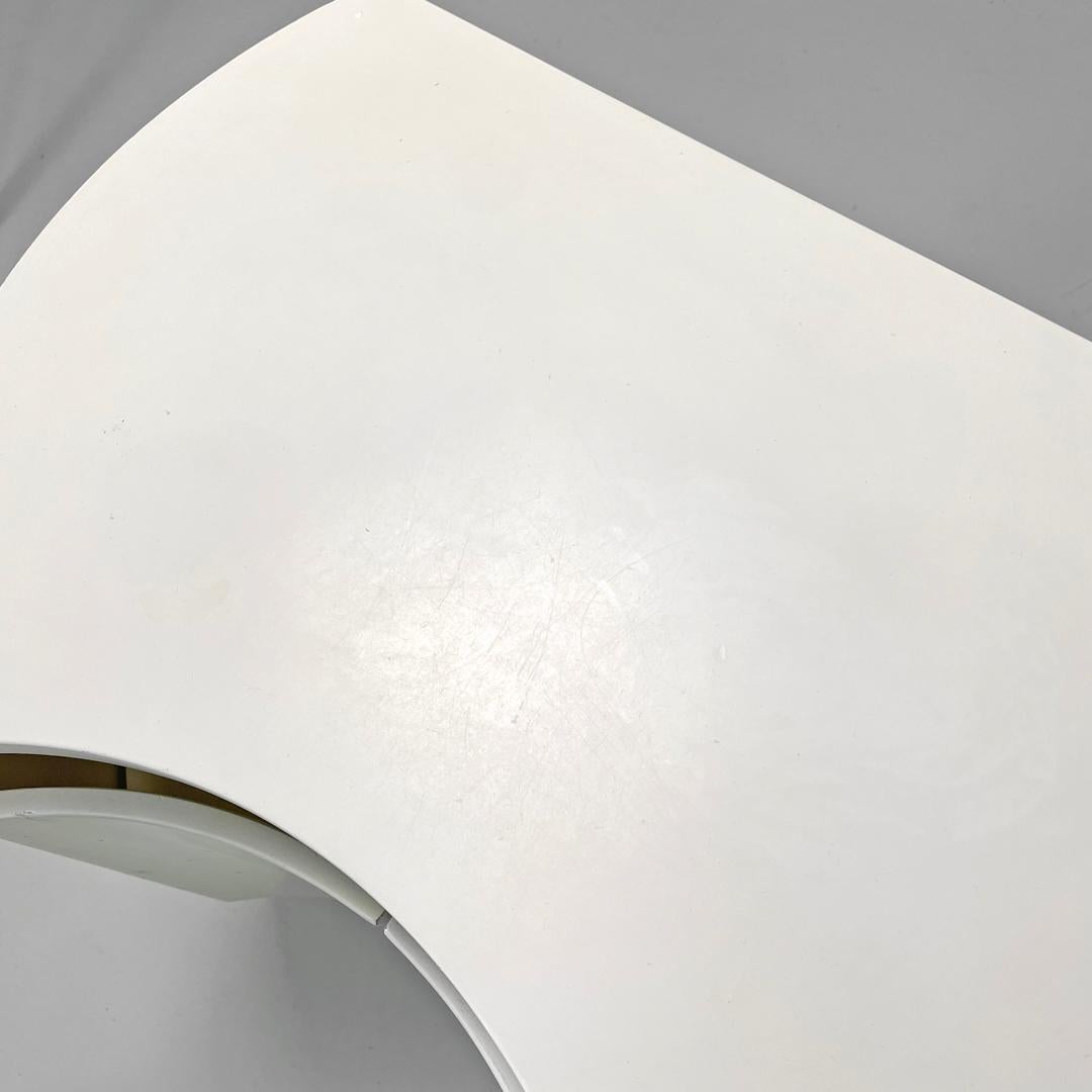 Italian modern white bedside tables Aiace by Benatti, 1970s For Sale 6