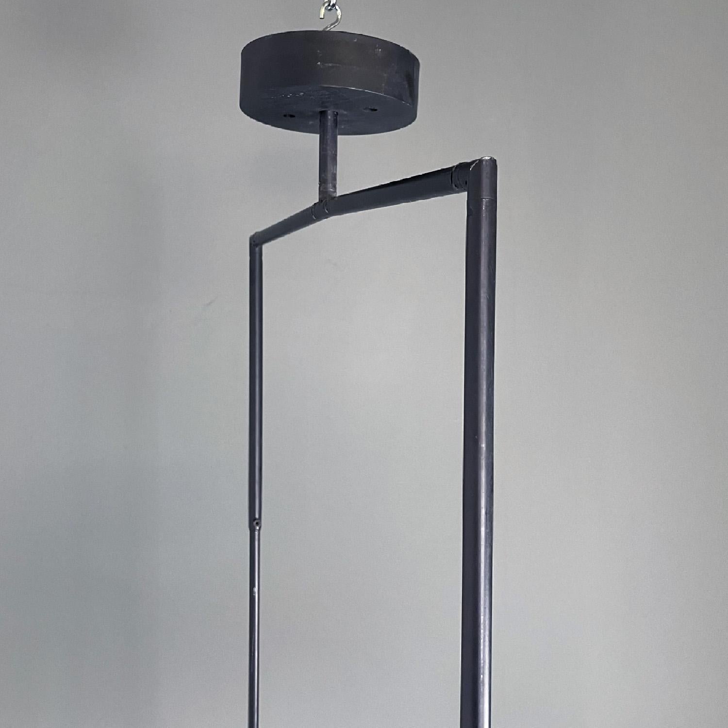 Italian modern white black chandelier Zefiro by Mario Botta for Artemide, 1990s For Sale 4