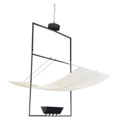 Italian modern White black metal Chandelier Zefiro by Botta for Artemide, 1990s