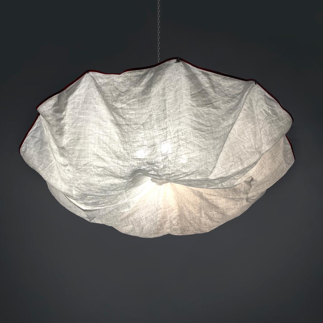 Modern Italian modern white ceiling lamp 1130 Celestia by Tobia Scarpa for Flos, 1980s
