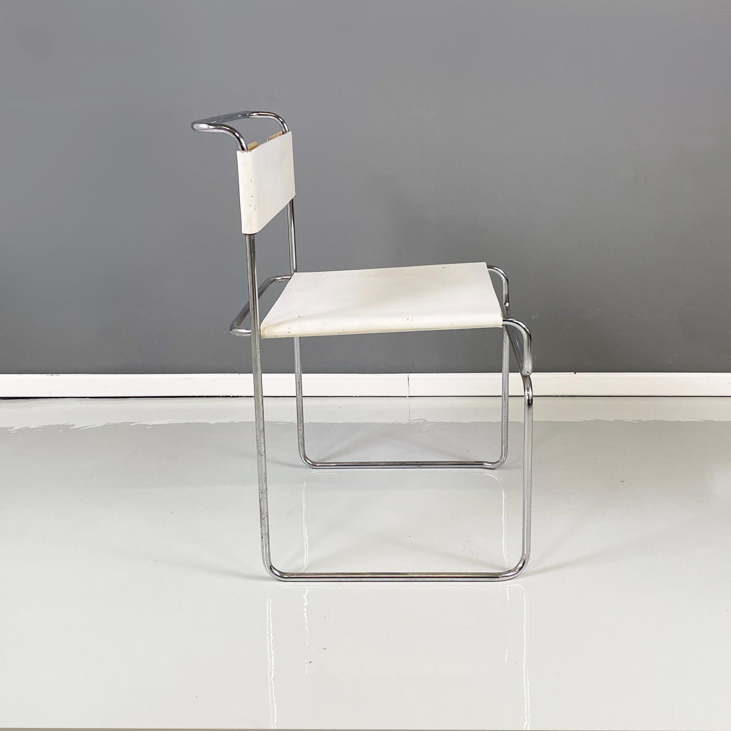 Italian modern White Chairs Libellula by Giovanni Carini for Planula, 1970s  In Fair Condition In MIlano, IT