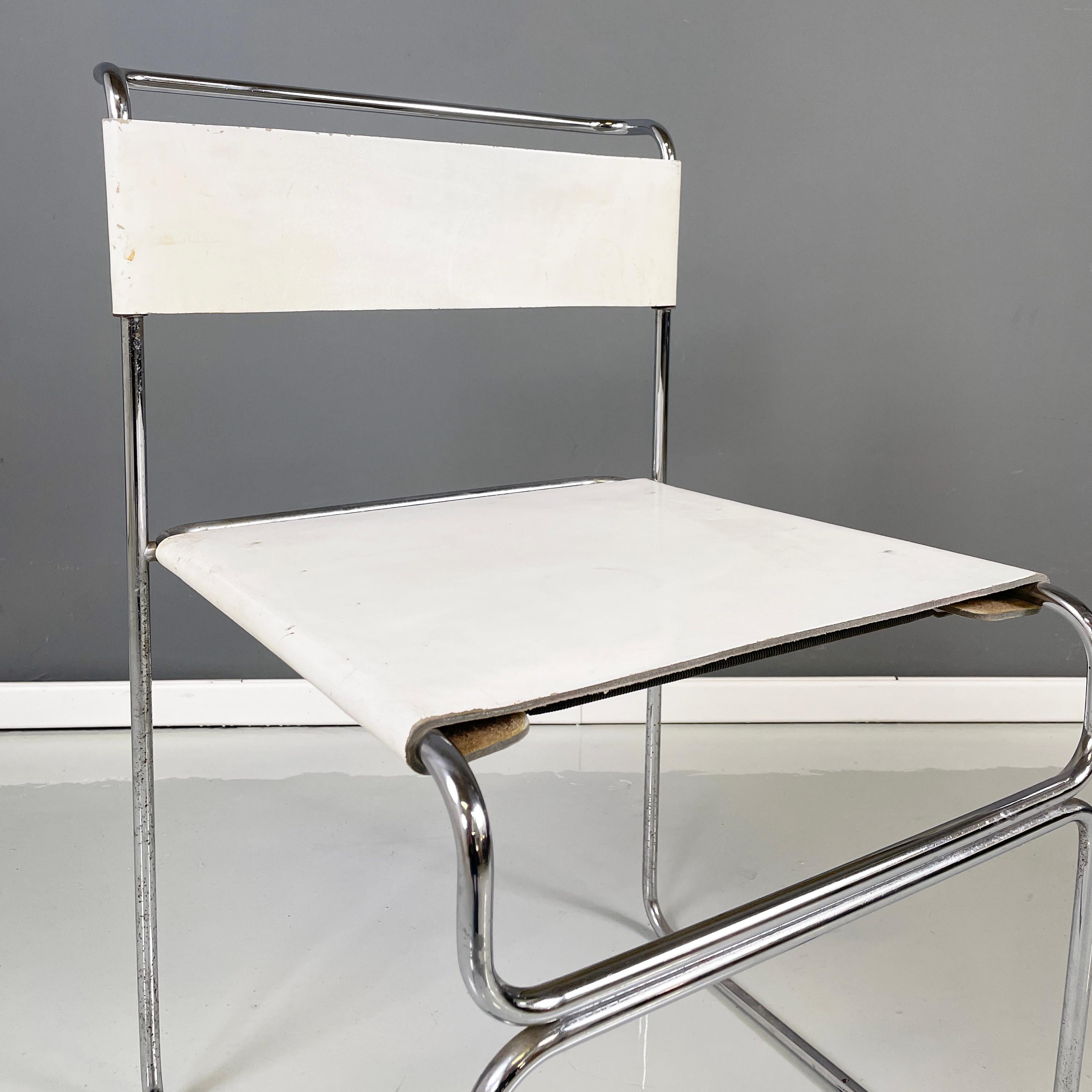 Italian modern White Chairs Libellula by Giovanni Carini for Planula, 1970s  1