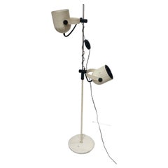 Italian Modern White Enameled Double Spot Floor Lamp, 1970