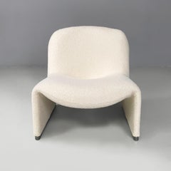 Italian modern white fabric Armchairs Alky by Piretti for Anonima Castelli 1970s