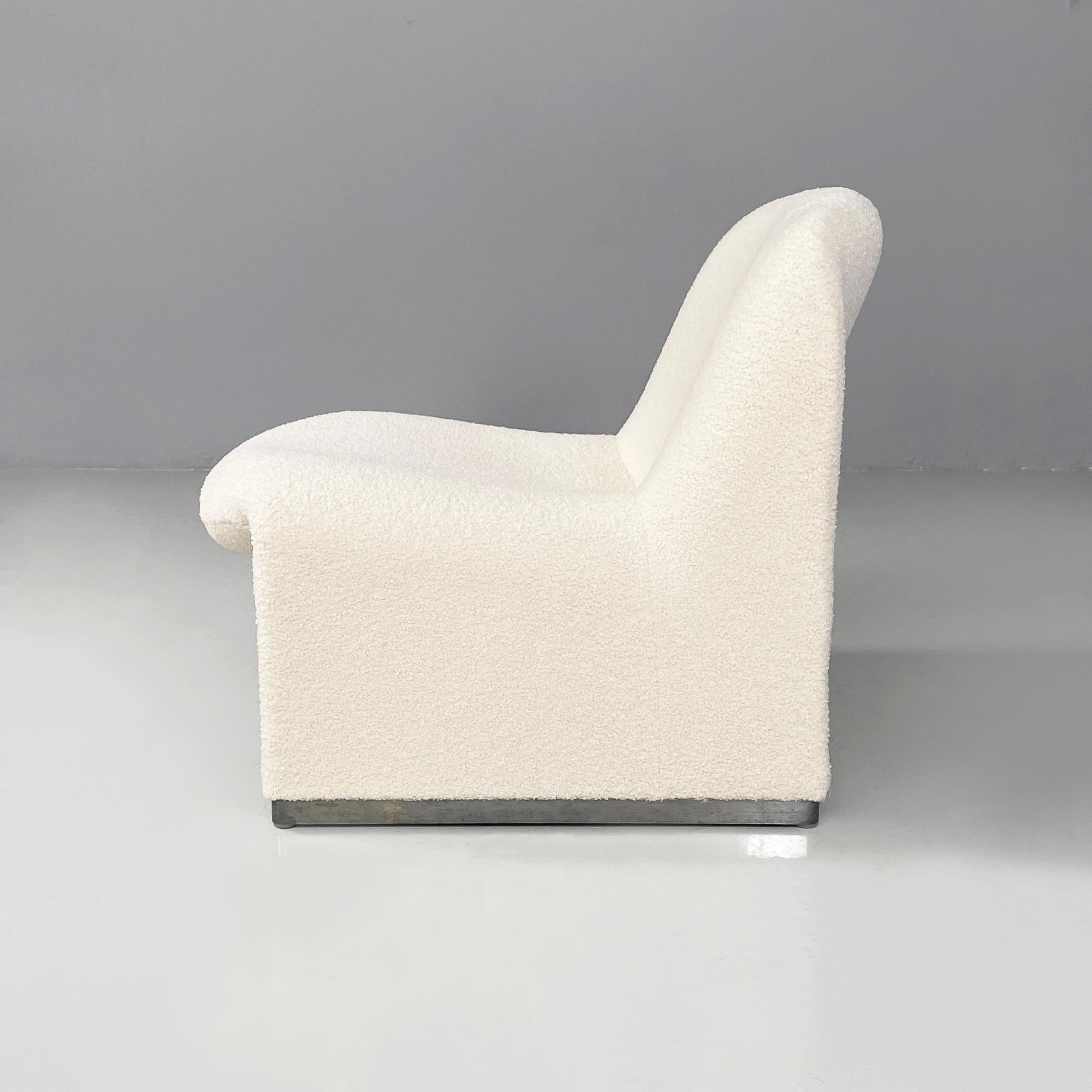 Sillones modernos italianos de tela blanca Alky de Piretti para Anonima Castelli años 70 Moderno en venta