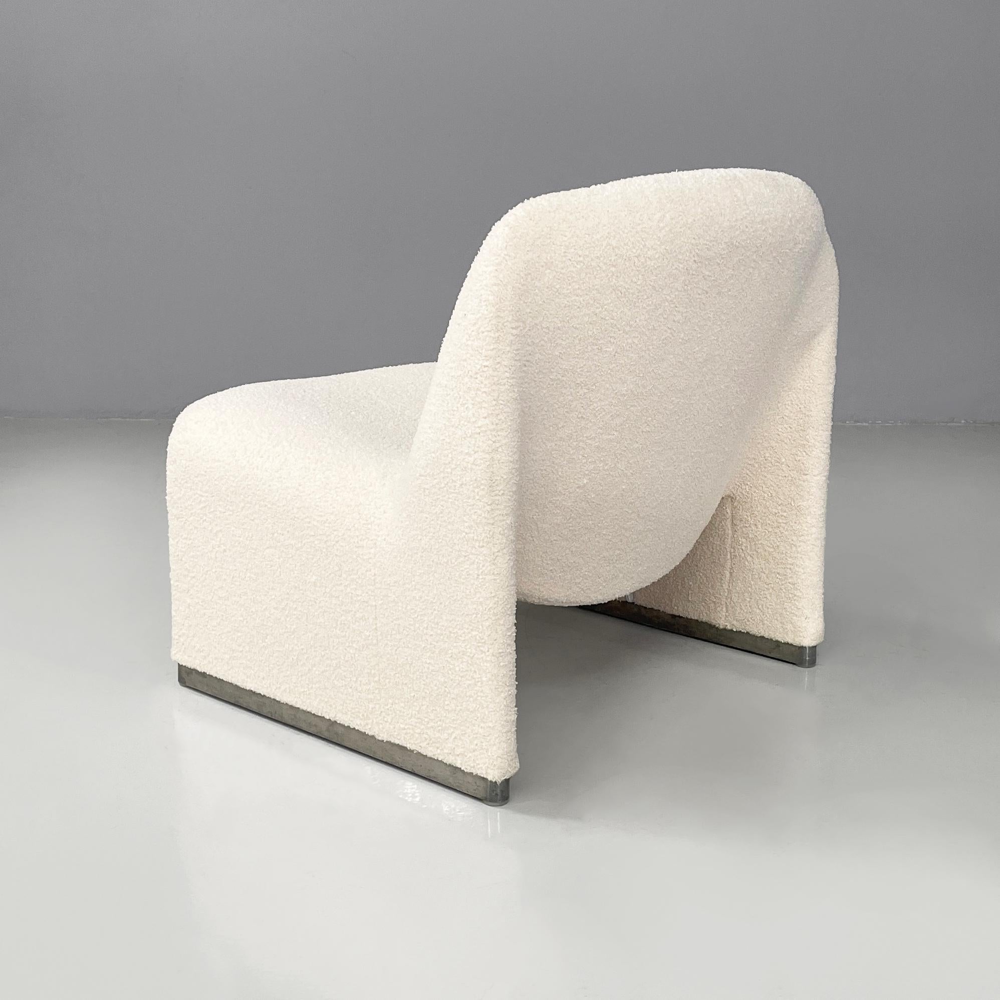 Sillones modernos italianos de tela blanca Alky de Piretti para Anonima Castelli años 70 Italiano en venta