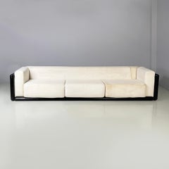 Italian modern white fabric sofa Cornaro by Carlo Scarpa for Gavina, 1980s