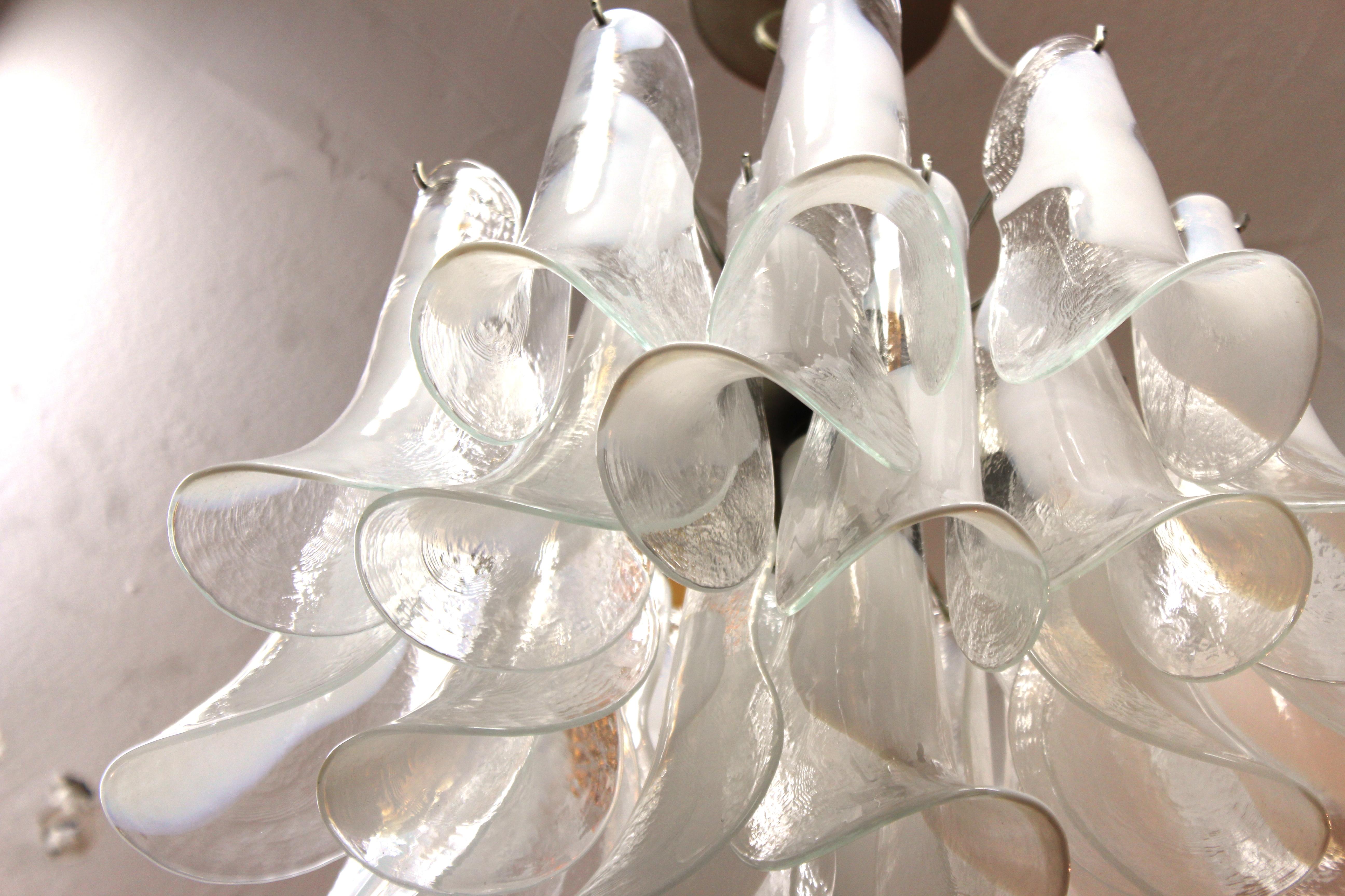 white glass chandelier