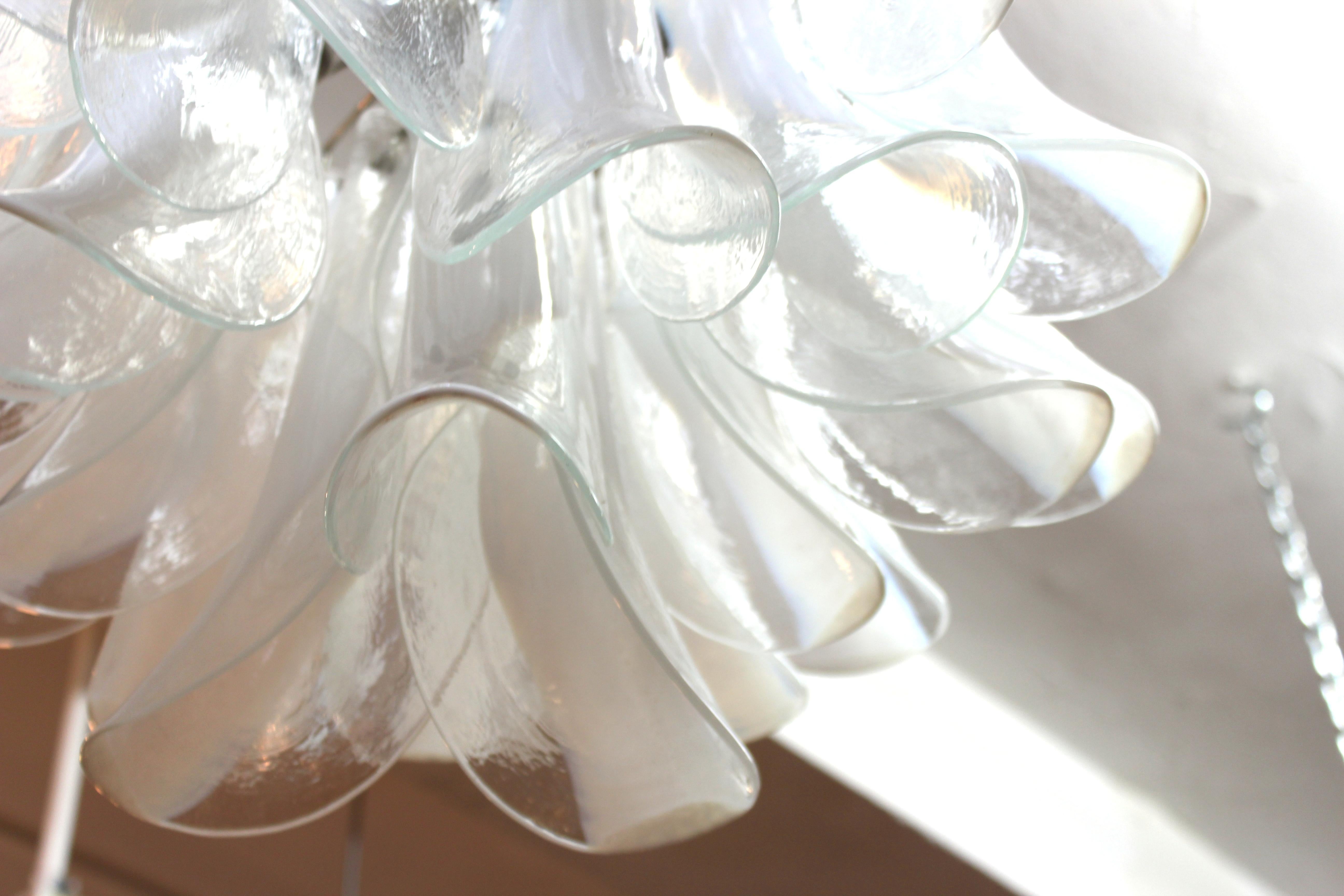 Italian Modern White Glass Handkerchief Chandelier 1