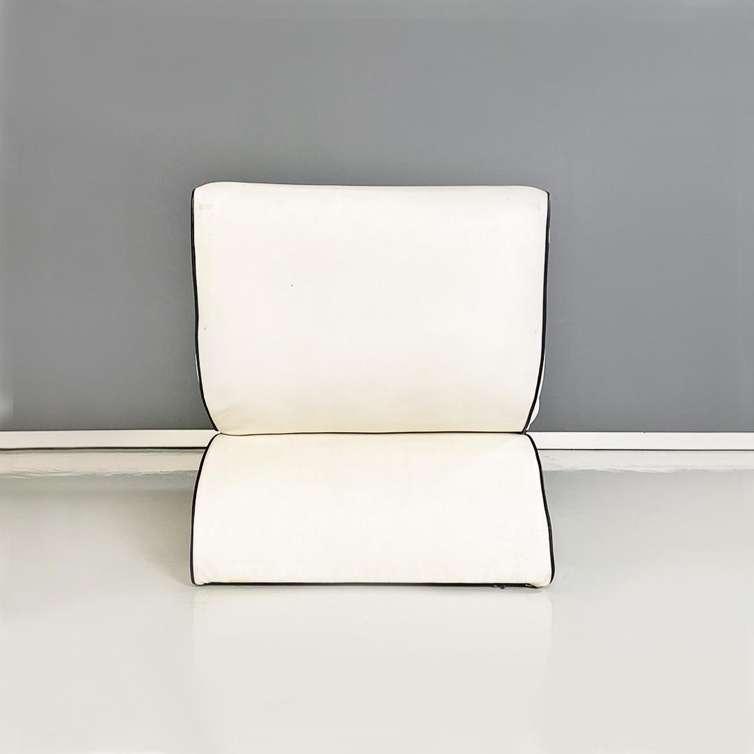 Moderner italienischer geschwungener Sessel aus weißem Leder von Augusto Betti für Habitat Faenza im Angebot 3