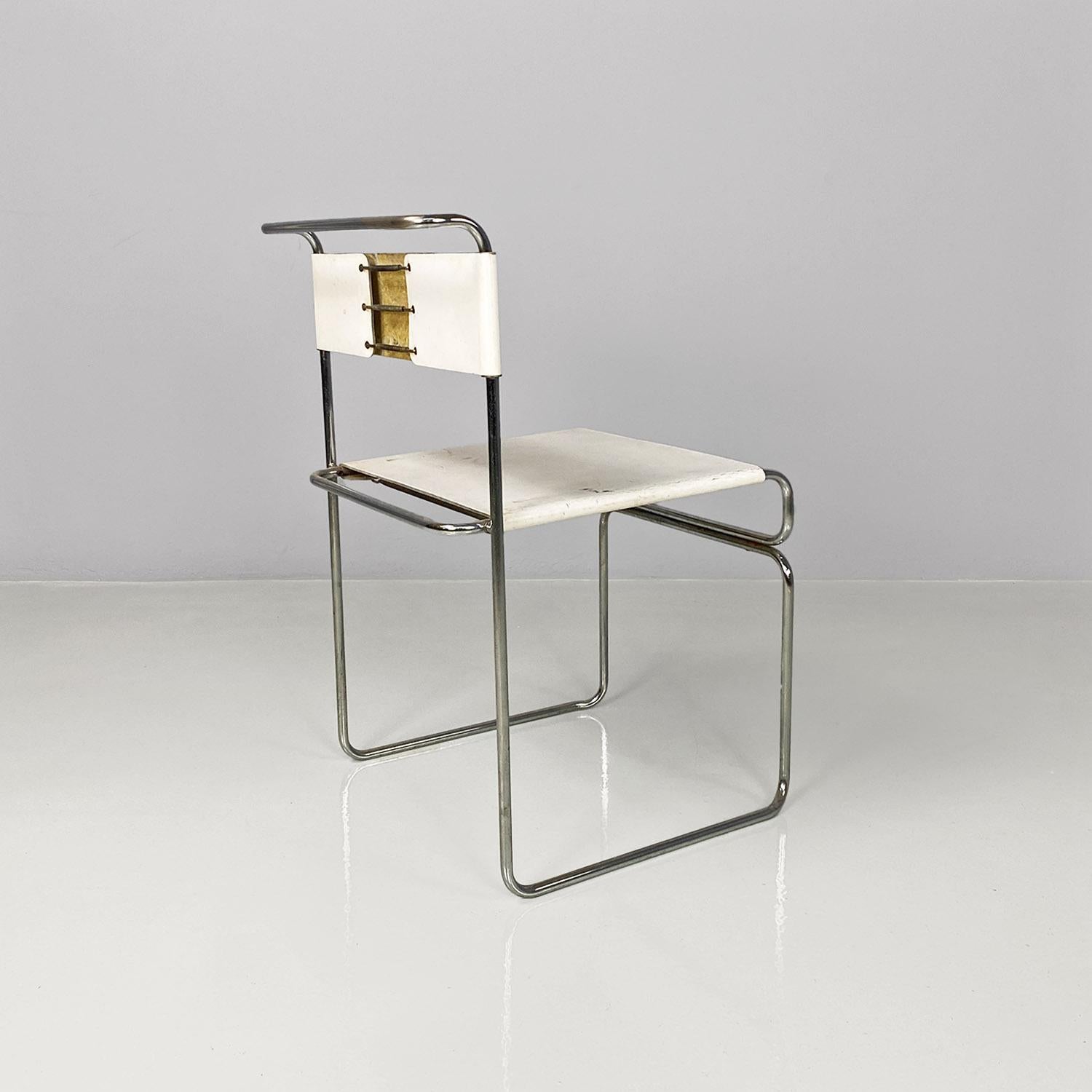 Metal Italian modern white Libellula chair by Giovanni Carini for Planula, 1970s 