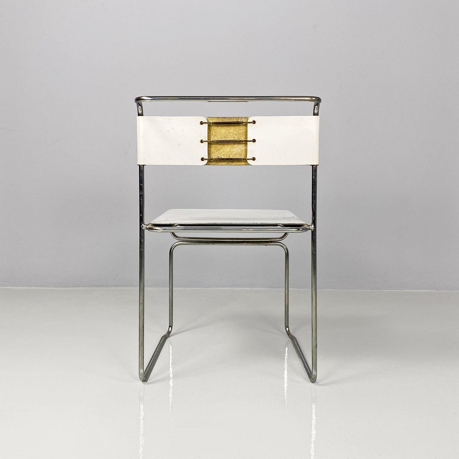 Métal Chaise moderne italienne Libellula blanche par Giovanni Carini pour Planula, 1970  en vente