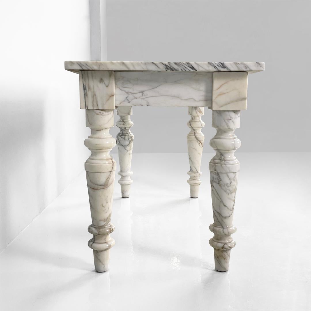Moderne Table de salle à manger moderne italienne en marbre blanc Rilievo par Aldo Rossi, années 1980 en vente