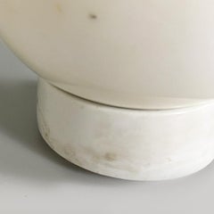 Italian Modern White Marble Egg Shaped Sculpture, 1980s