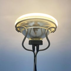 Italian modern white metal Toio floor lamp by Castiglioni Brothers, Flos, 1970s