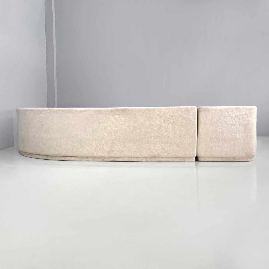 Fabric Italian modern white modular sofa Lara by Pamio Massari Toso for Stilwood, 1970s