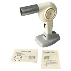 Italian modern white plastic and metal hair dryer by Elchim, 1970s