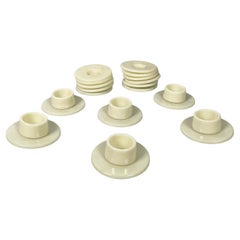 Italian space age white plastic tableware cups saucers Angelo Mangiarotti 1970s