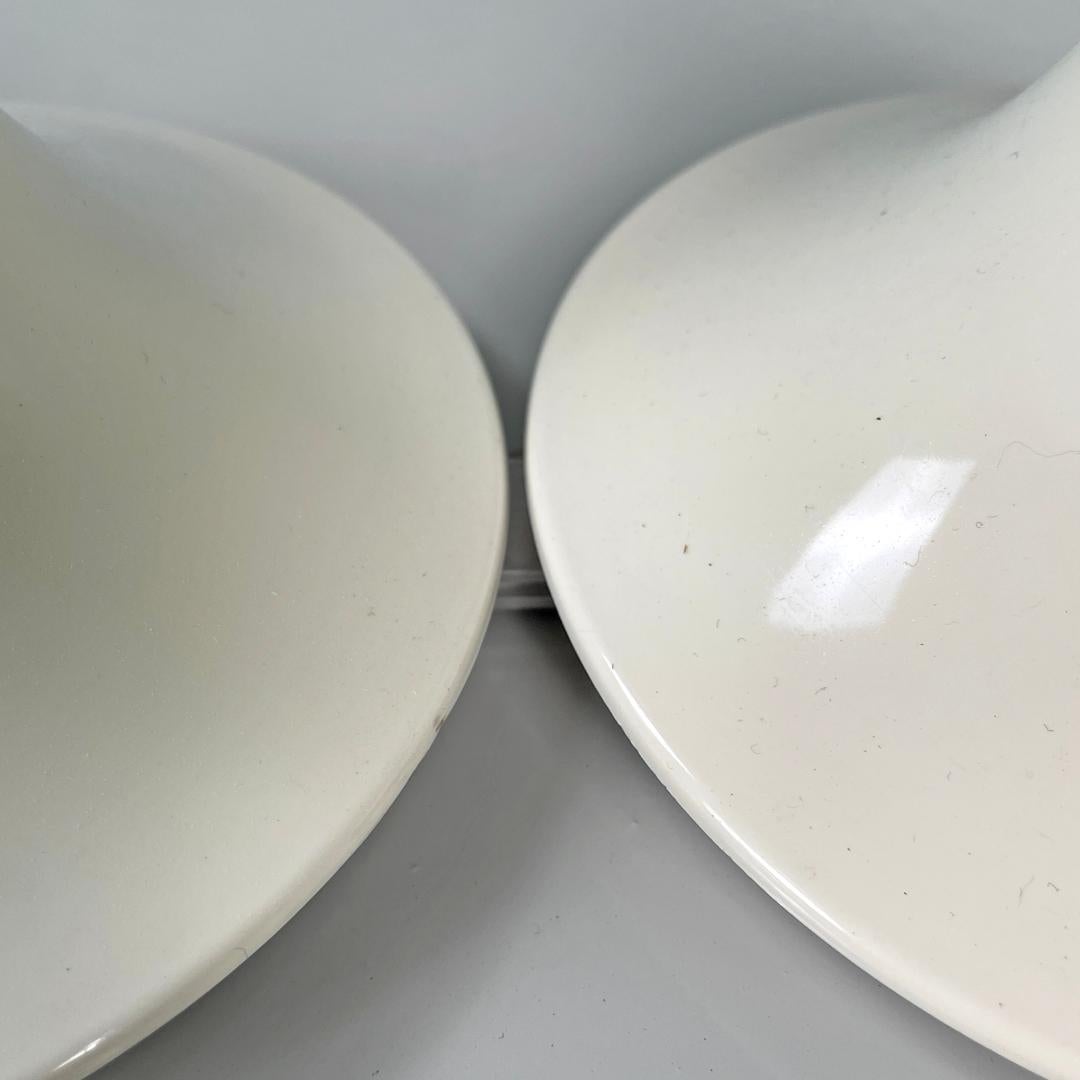 Italian modern white plastic wall lamps Teti Vico Magistretti for Artemide 1970s 4