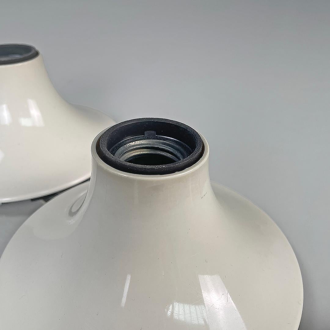 Italian modern white plastic wall lamps Teti Vico Magistretti for Artemide 1970s 6