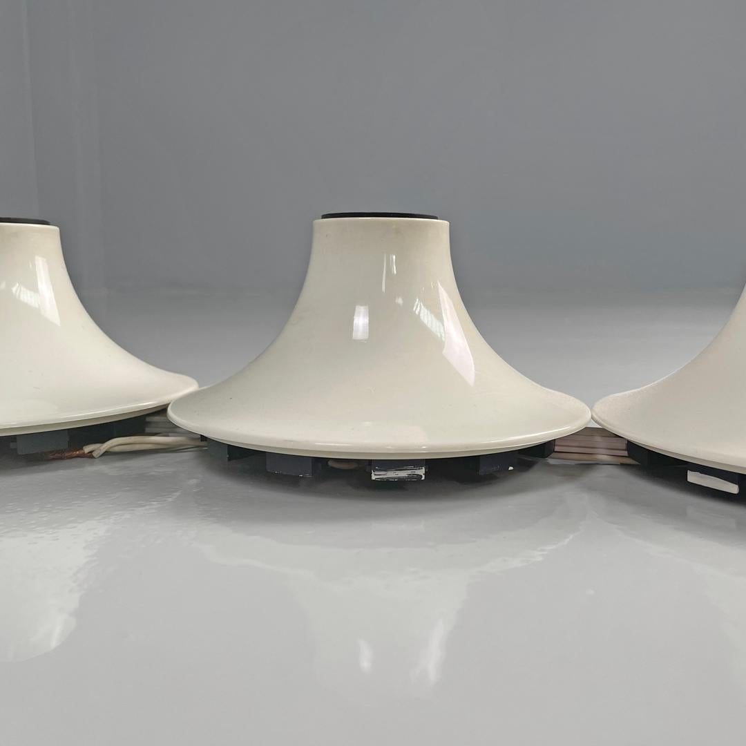 Italian modern white plastic wall lamps Teti Vico Magistretti for Artemide 1970s 7