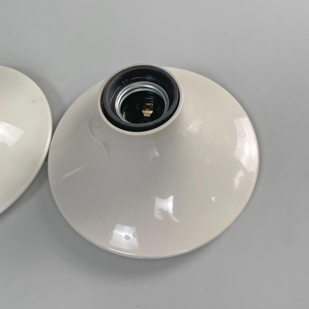 Italian modern white plastic wall lamps Teti Vico Magistretti for Artemide 1970s 3