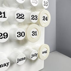 Italian modern white rings for perpetual wall calendar by Ring A Date, 2020s