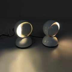 Italian modern white table lamps Eclisse by Vico Magistretti for Artemide, 1970s