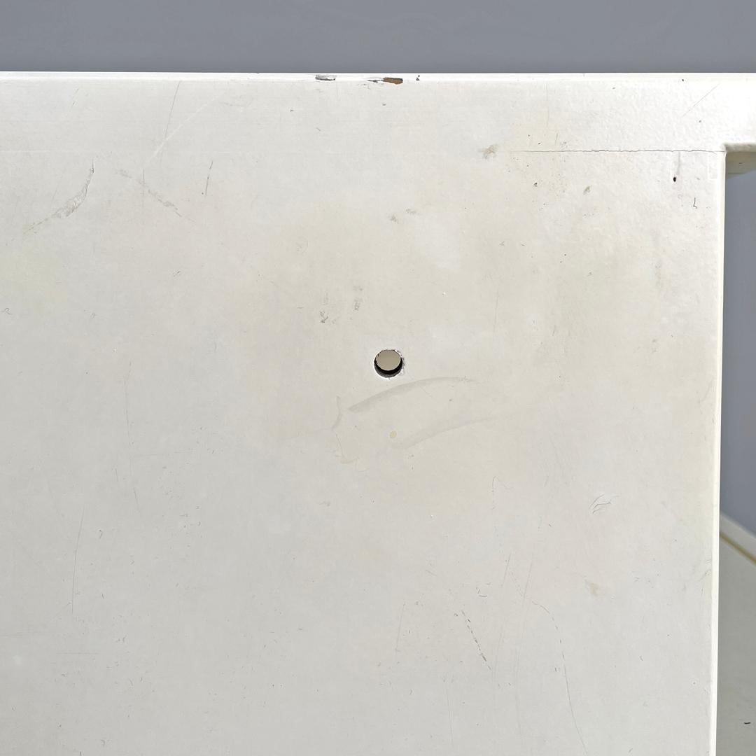 Italian modern white wooden bedside table with shaped top, 1980s For Sale 10