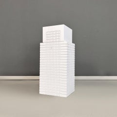 Italian modern white wooden skyscraper pedestal or display stand, 2000s