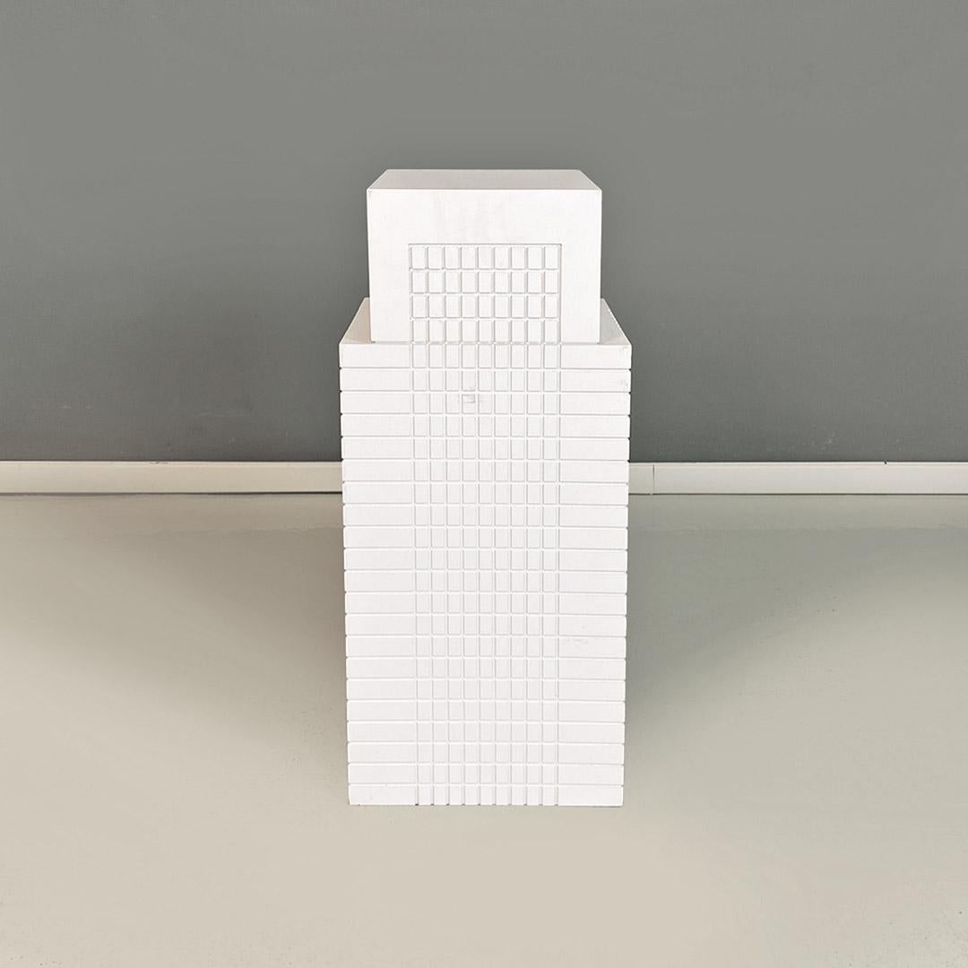 Contemporary Italian modern white wooden skyscraper pedestal or display stand, 2000s For Sale