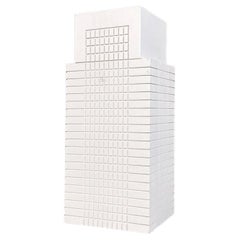 Used Italian modern white wooden skyscraper pedestal or display stand, 2000s