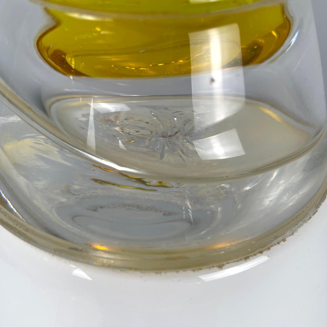 Italian modern white yellow Murano glass table lamp Grande Rio Giusto Toso 1970s For Sale 5