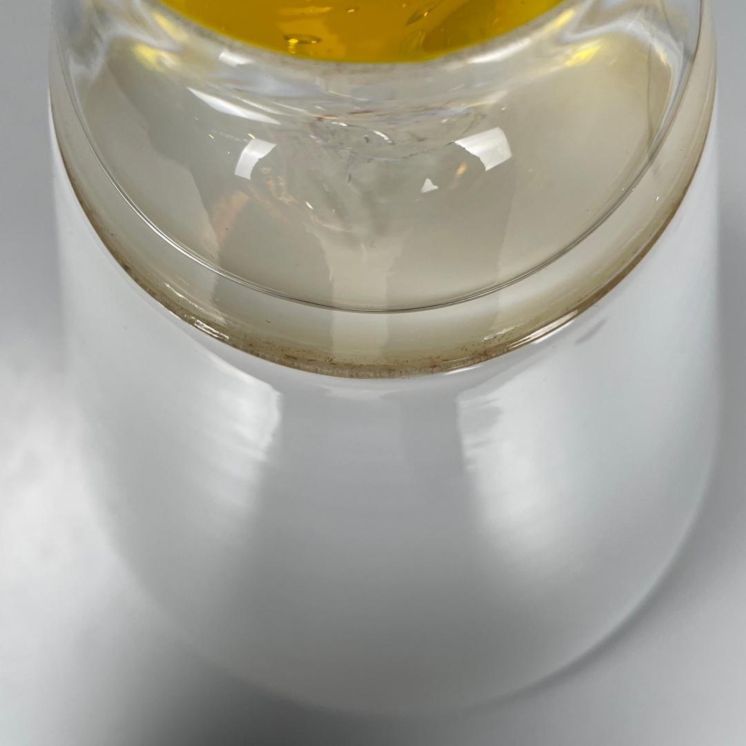 Italian modern white yellow Murano glass table lamp Grande Rio Giusto Toso 1970s For Sale 6