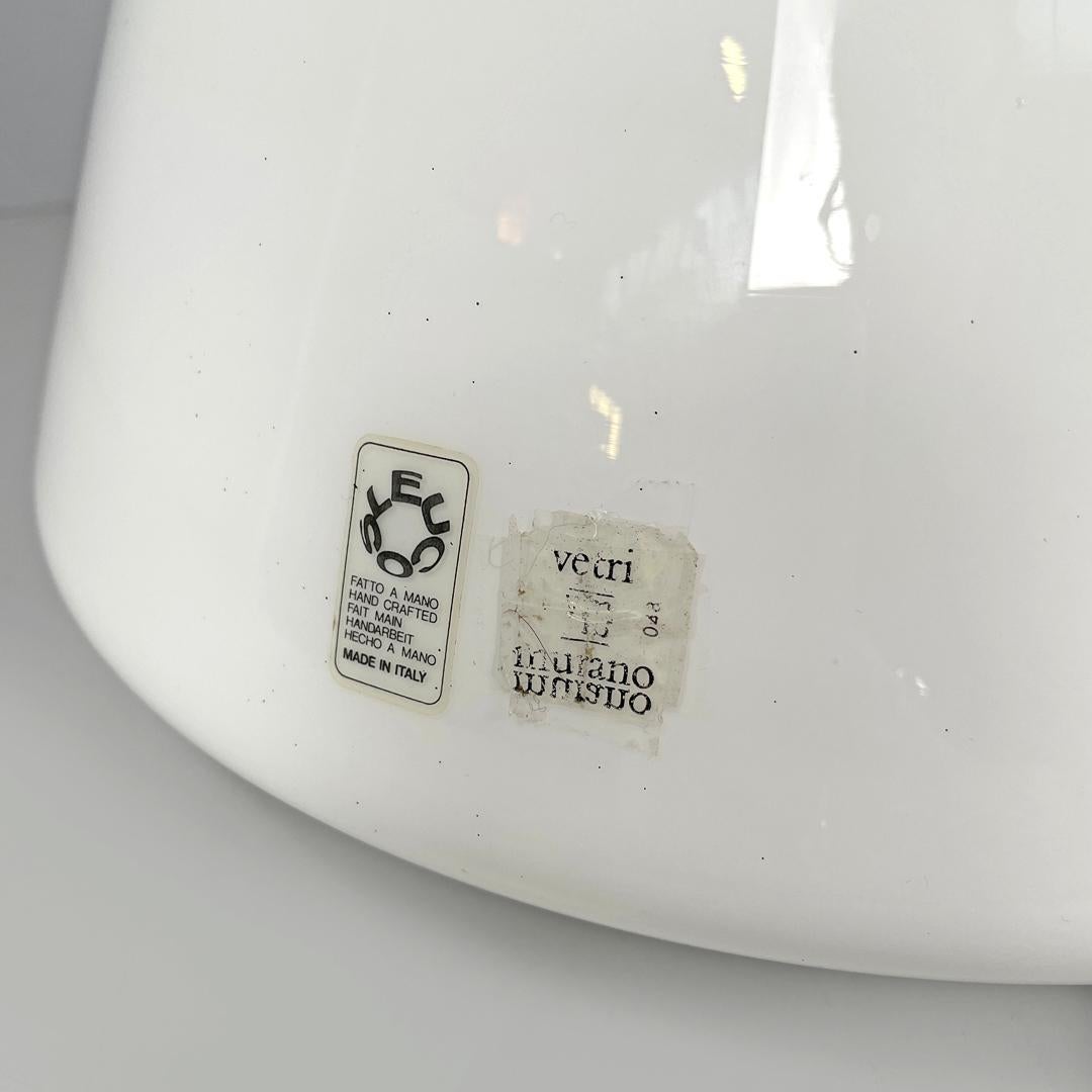 Italian modern white yellow Murano glass table lamp Grande Rio Giusto Toso 1970s For Sale 10