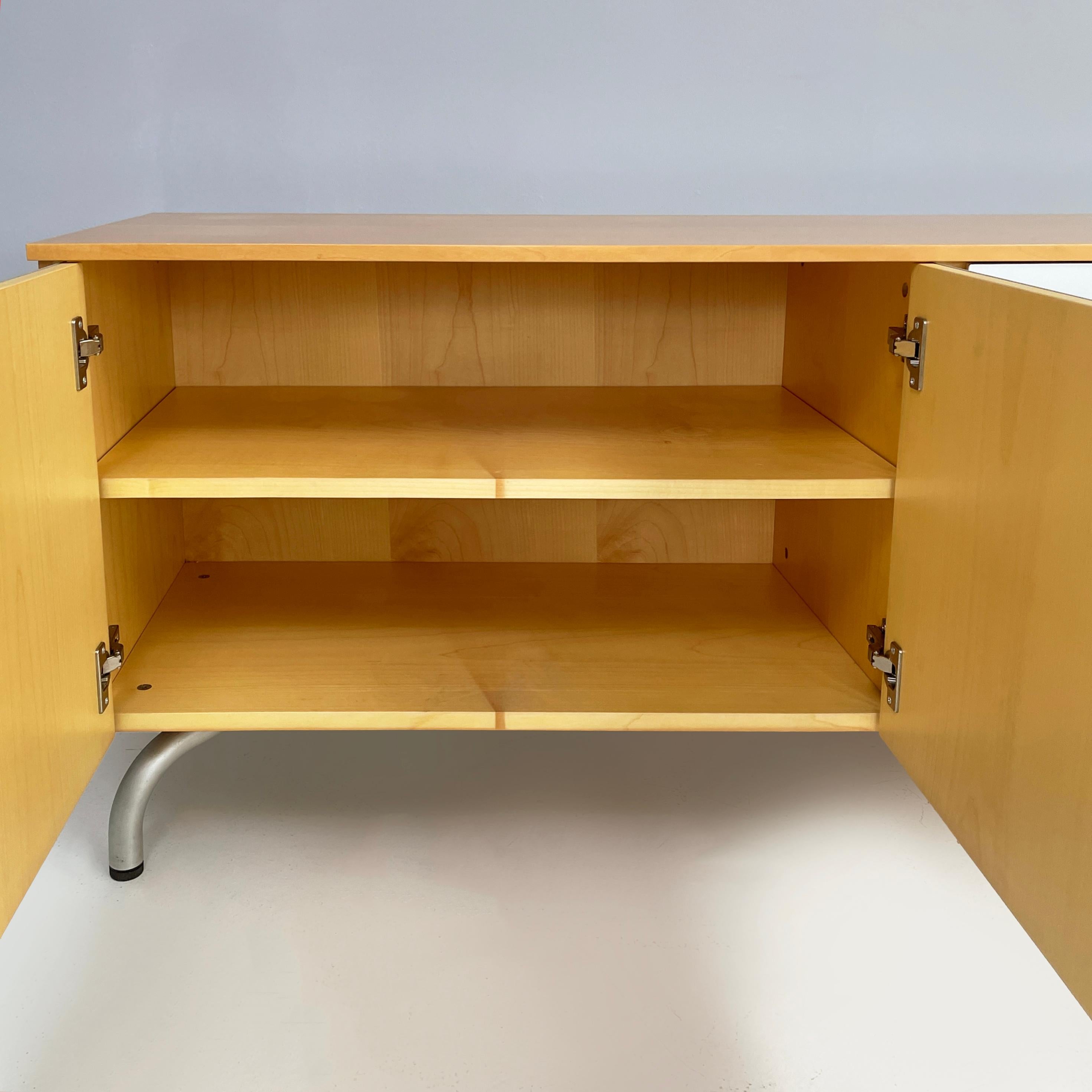 Italian modern wood and metal sideboard by Vico Magistretti for De Padova, 1980s For Sale 8