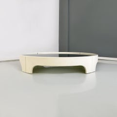 Italian modern wood and mirrored glass coffee table, Tito Agnoli, Sormani 1970s