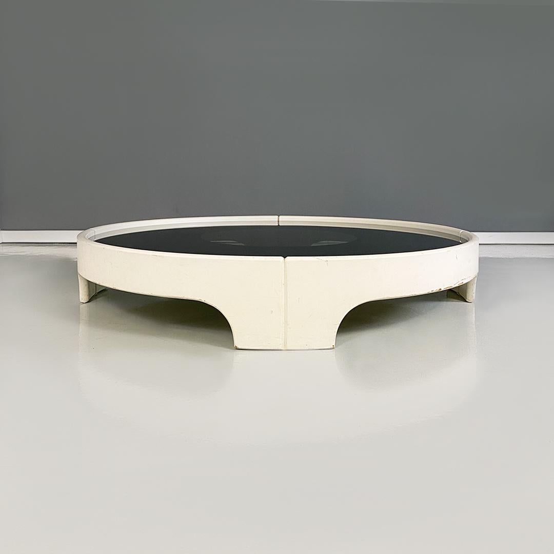 Modern Italian modern wood and mirrored glass coffee table, Tito Agnoli, Sormani 1970s