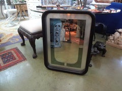 Miroir moderne italien en bois et acier inoxydable