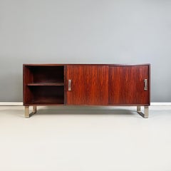 Italian Modern Wood and Steel Sideboard by Giulio Moscatelli for Formanova 1970