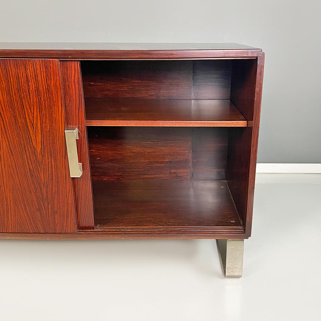 Italian Modern Wood and Steel Sideboard by Giulio Moscatelli for Formanova 1970 For Sale 3