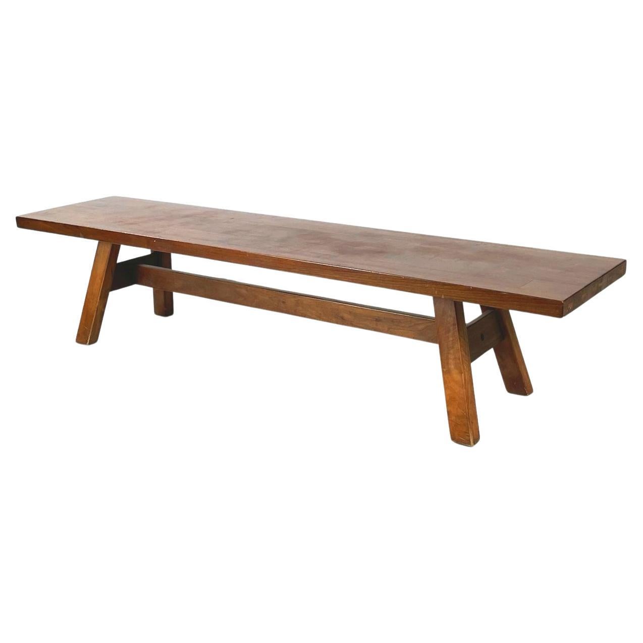 Italian Modern Wood Bench Torbecchia by Giovanni Michelucci for Poltronova 1970s