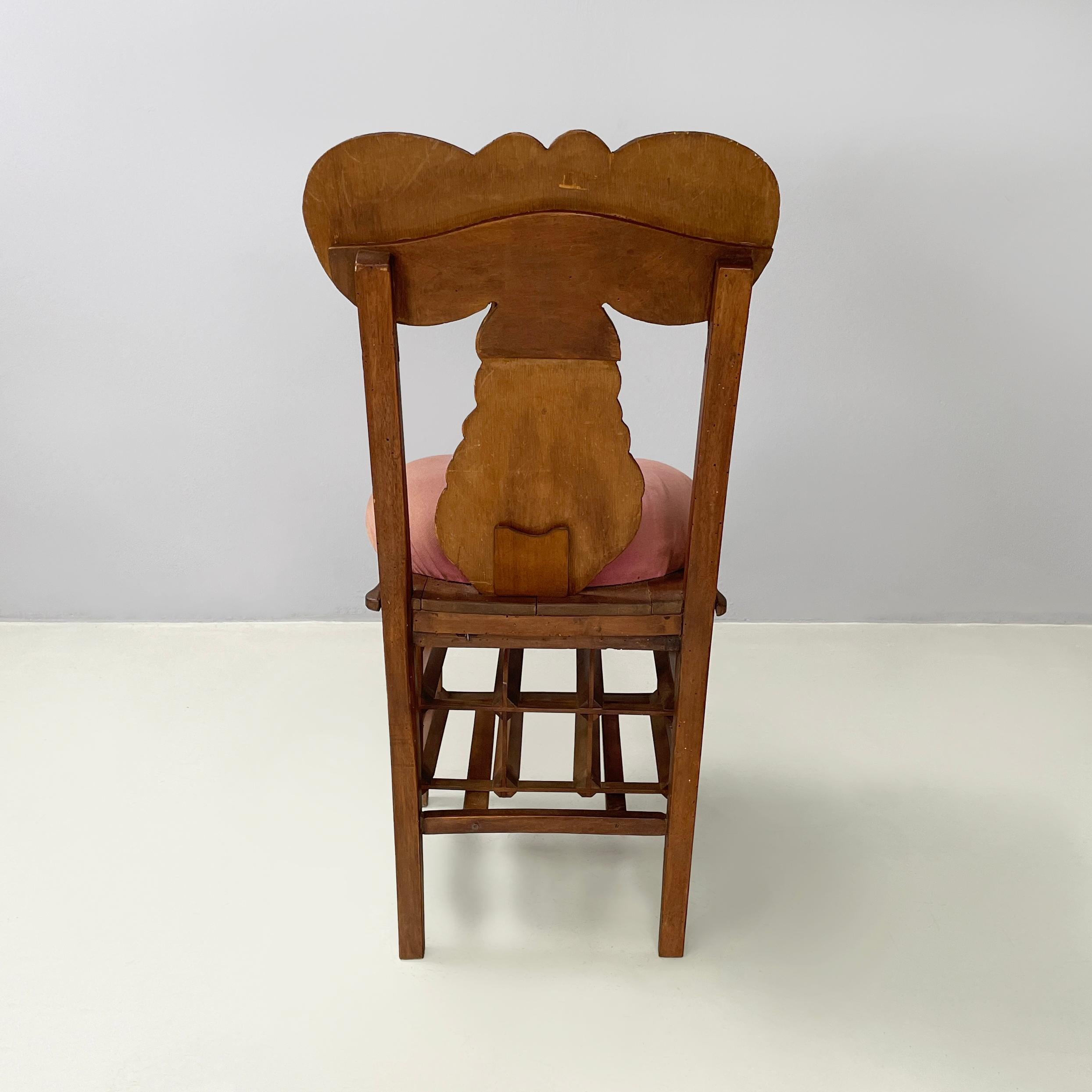 Tissu Chaise moderne italienne avec porte-bouteilles, œuvre d'art de Bogdan, années 2000 en vente