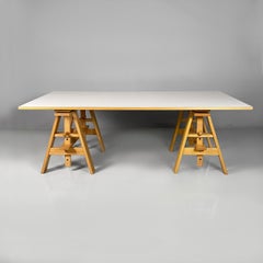 Italian modern wood desk Leonardo by Achille Castiglioni for Zanotta, 1970s