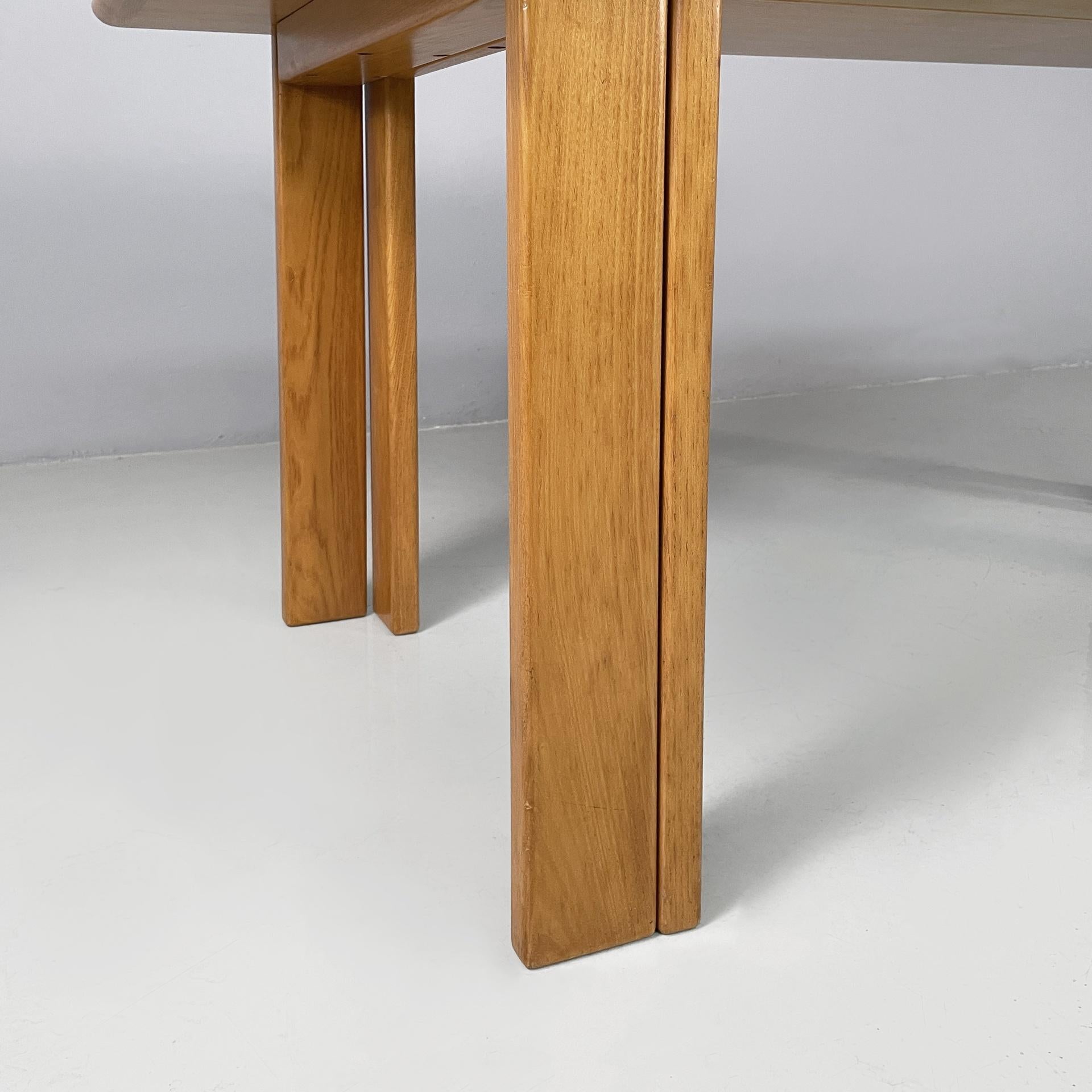 Table de salle à manger moderne italienne en Wood avec rallonges par Gigi Sabadin, années 1980. en vente 12