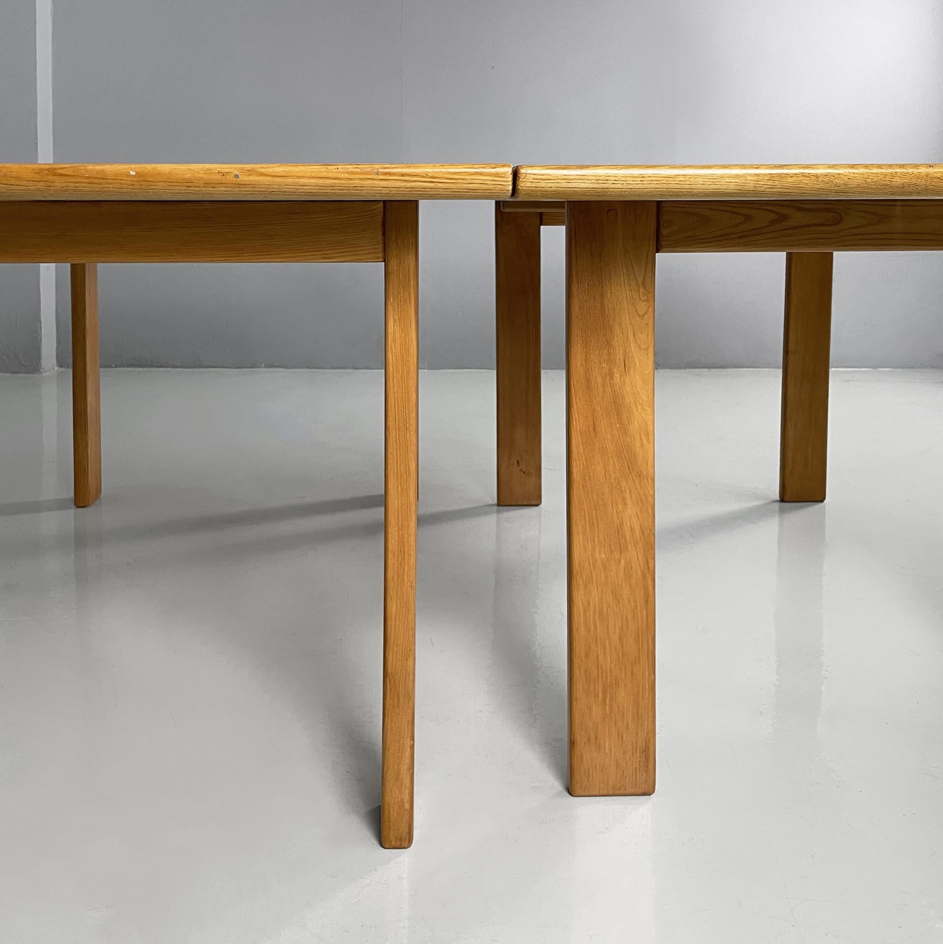 Table de salle à manger moderne italienne en Wood avec rallonges par Gigi Sabadin, années 1980. en vente 13