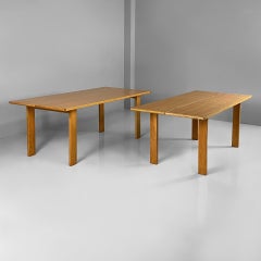 Italian modern wood dining table with extensions by Gigi Sabadin, 1980s