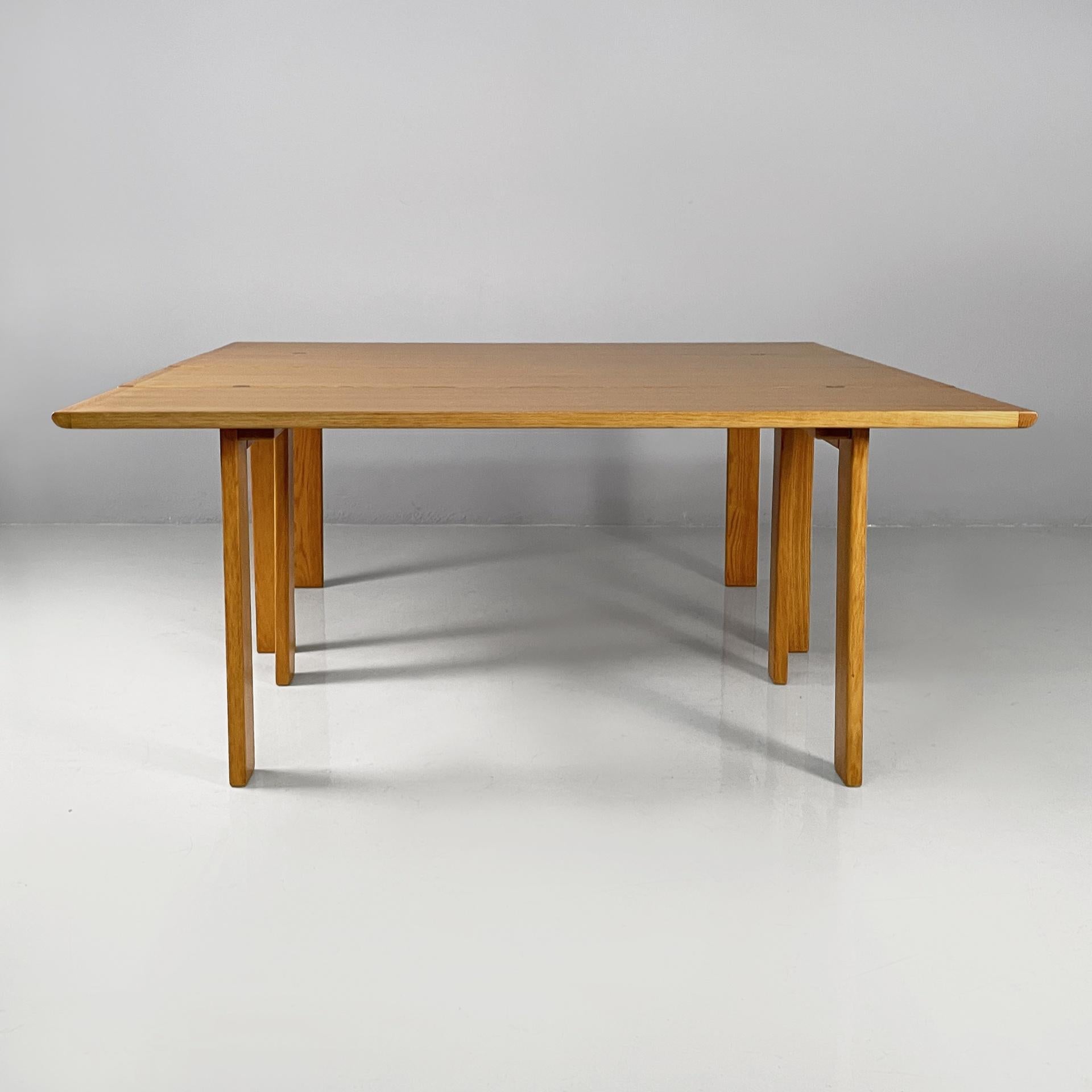 Table de salle à manger moderne italienne en Wood avec rallonges par Gigi Sabadin, années 1980. en vente 1