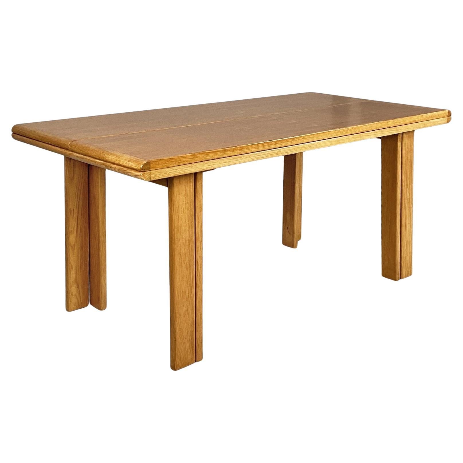 Table de salle à manger moderne italienne en Wood avec rallonges par Gigi Sabadin, années 1980.